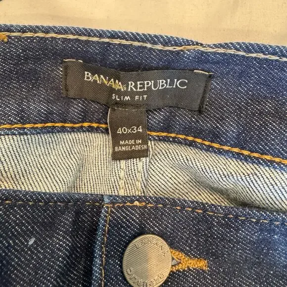 Banana Republic Men's Slim Fit Organic Cotton Jeans Dark Wash Size 40x34 NWOT